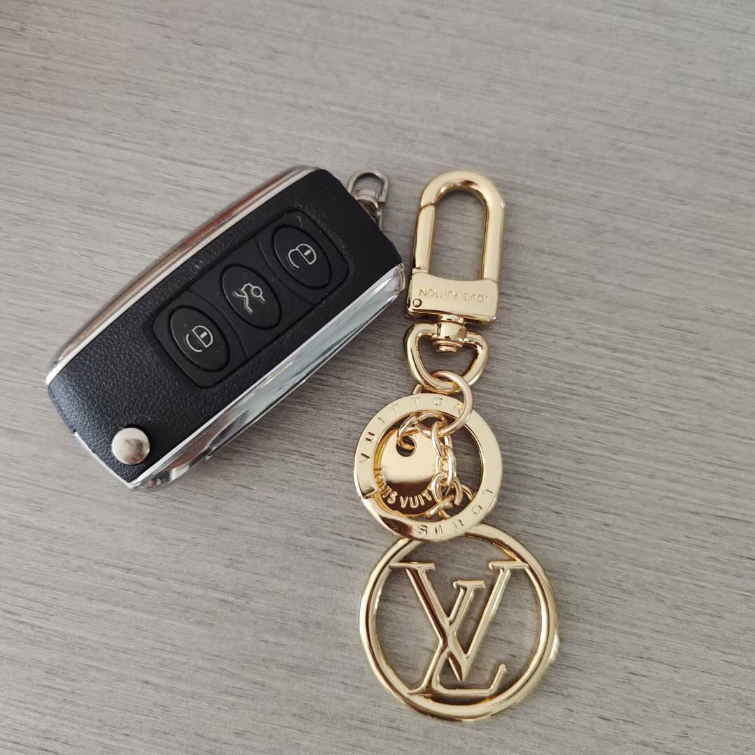 Close-up of leather keychain texture