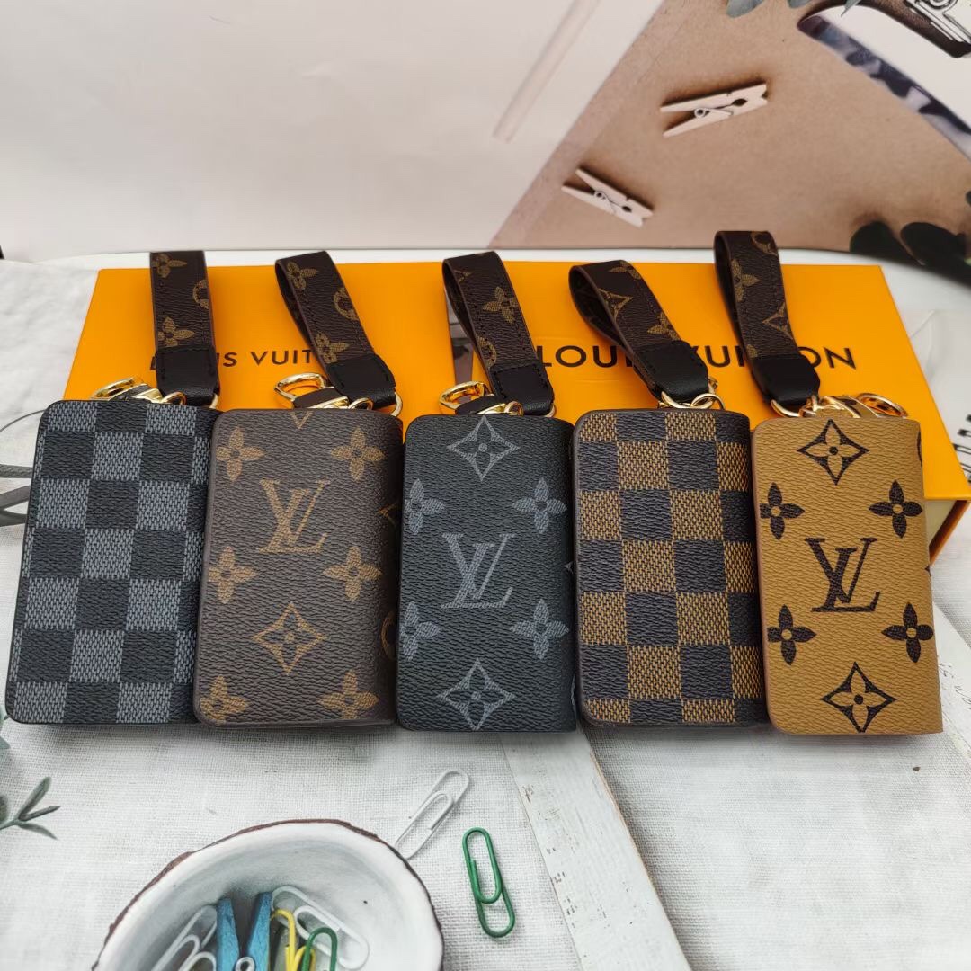Close-up of the leather car key chain.