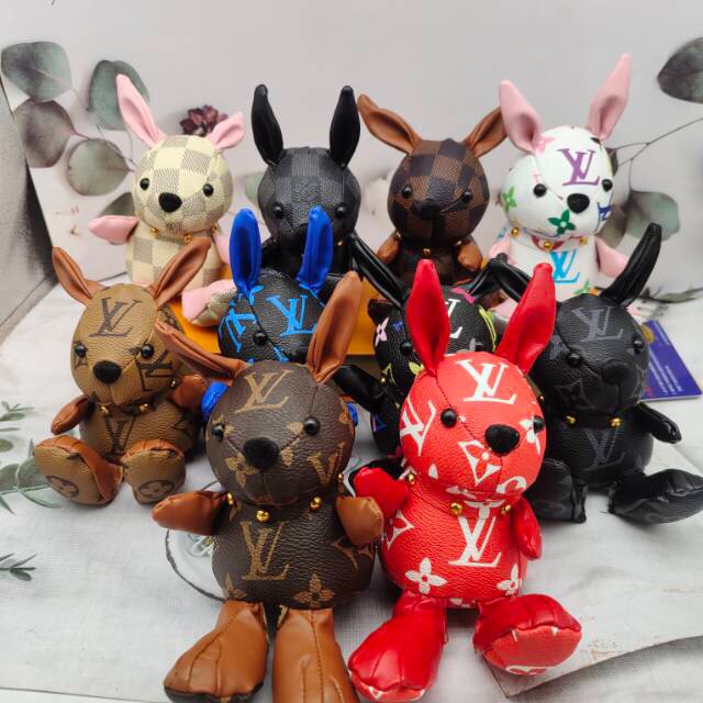 Front view of big foot bunny plush
