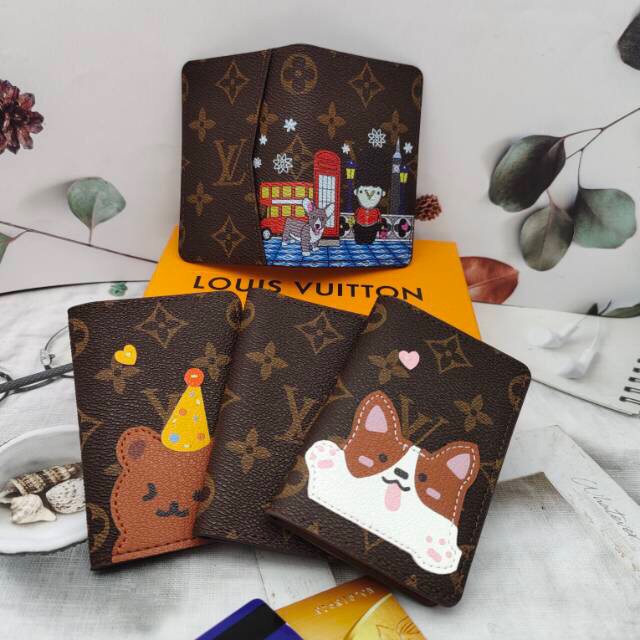 Leather driving license holder front view
