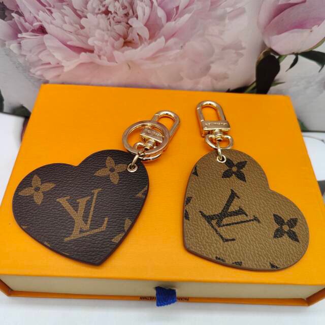 Heart-Shaped Leather Keychain - In hand