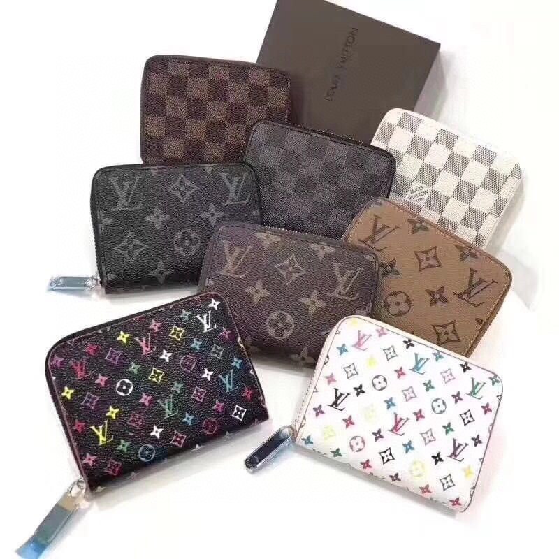 Leather bifold wallet open