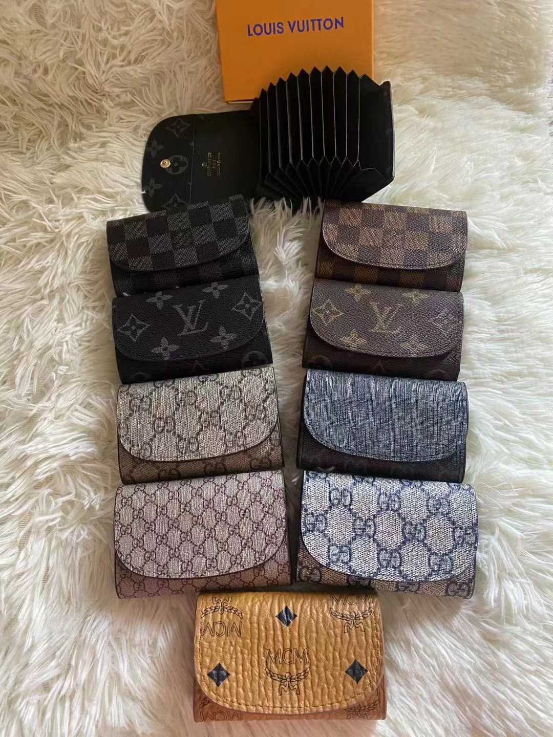 Leather card holder front view