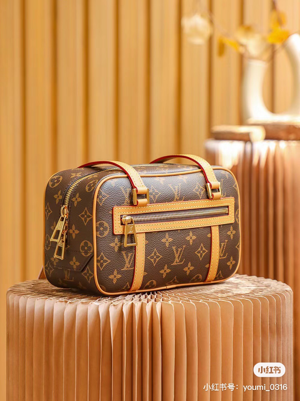 Angle view of stylish leather crossbody bag