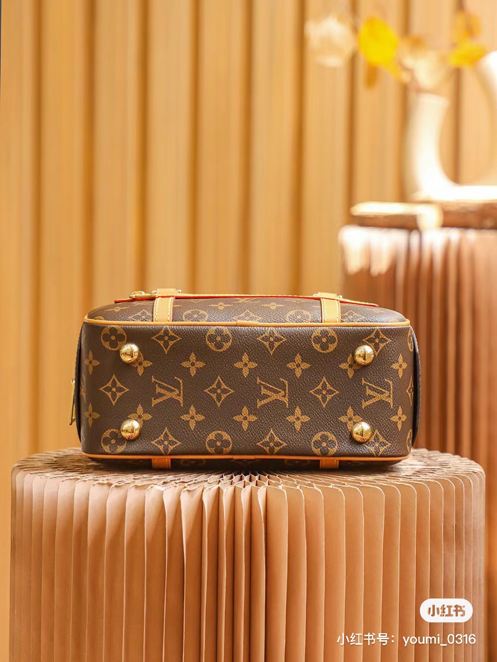 Interior view of stylish leather crossbody bag