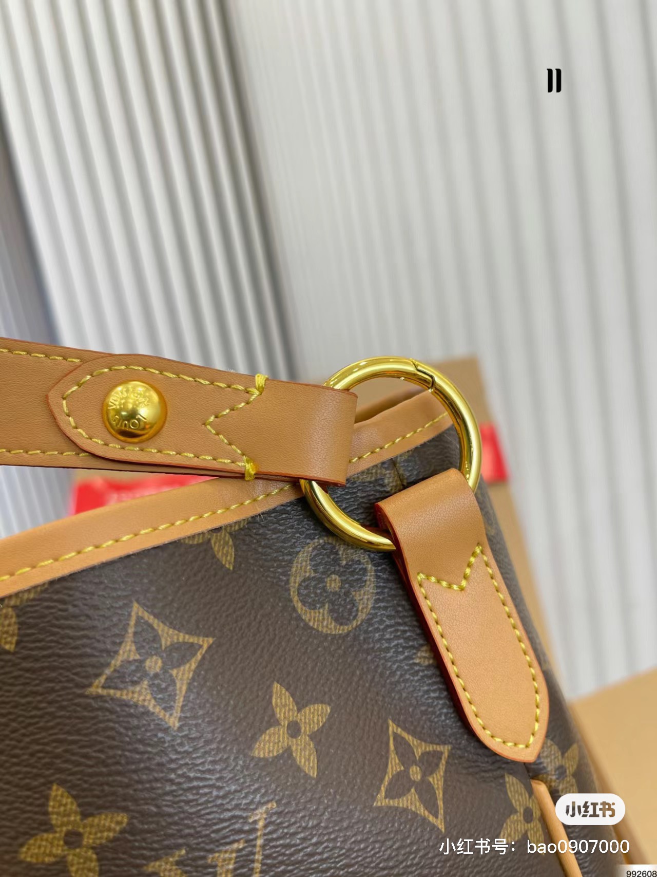 Close-up of the premium leather texture