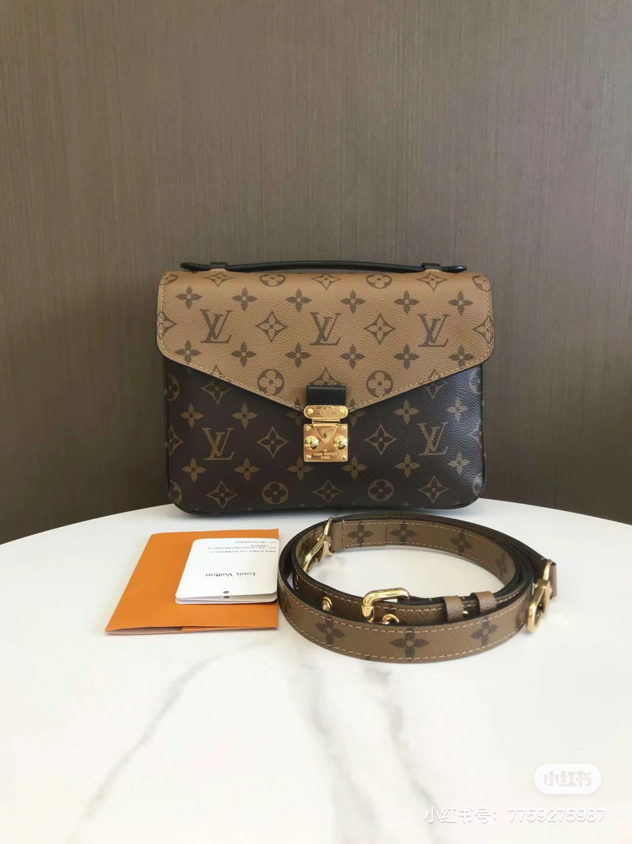 Classic leather crossbody bag - front view