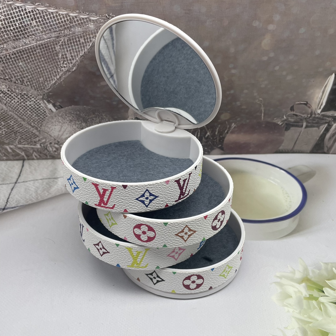 Rotating Cosmetic Organizer - Showing the different tiers