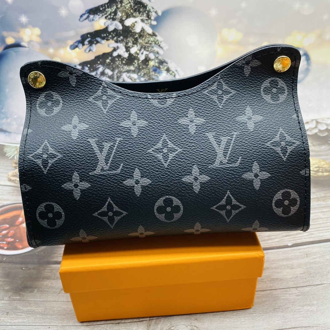 Faux leather tissue box in living room