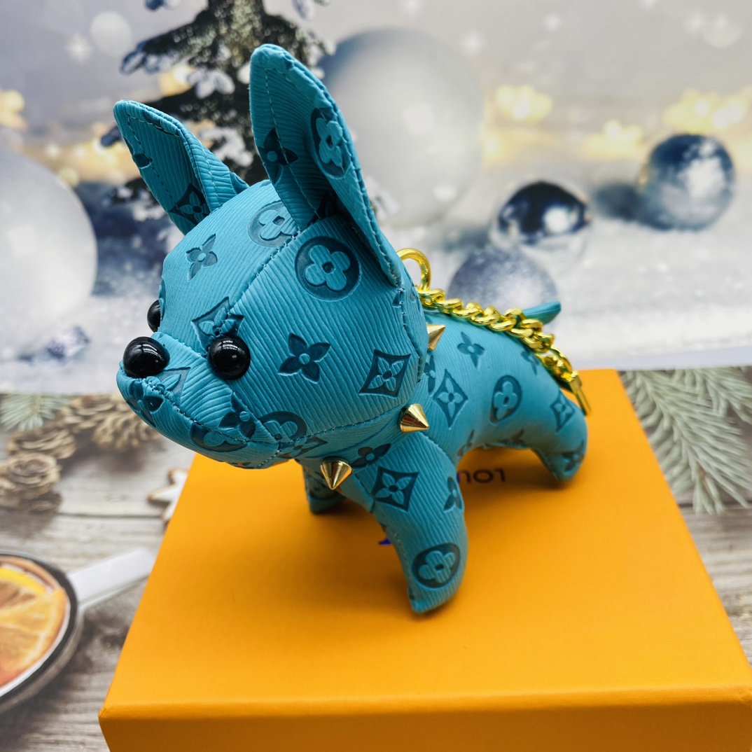 French bulldog keychain purple color