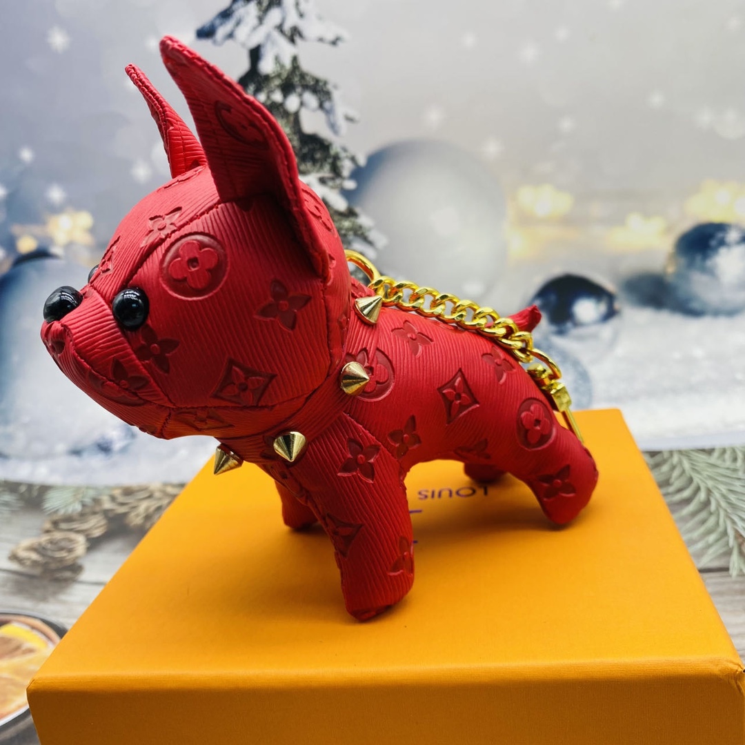 French bulldog keychain material close up