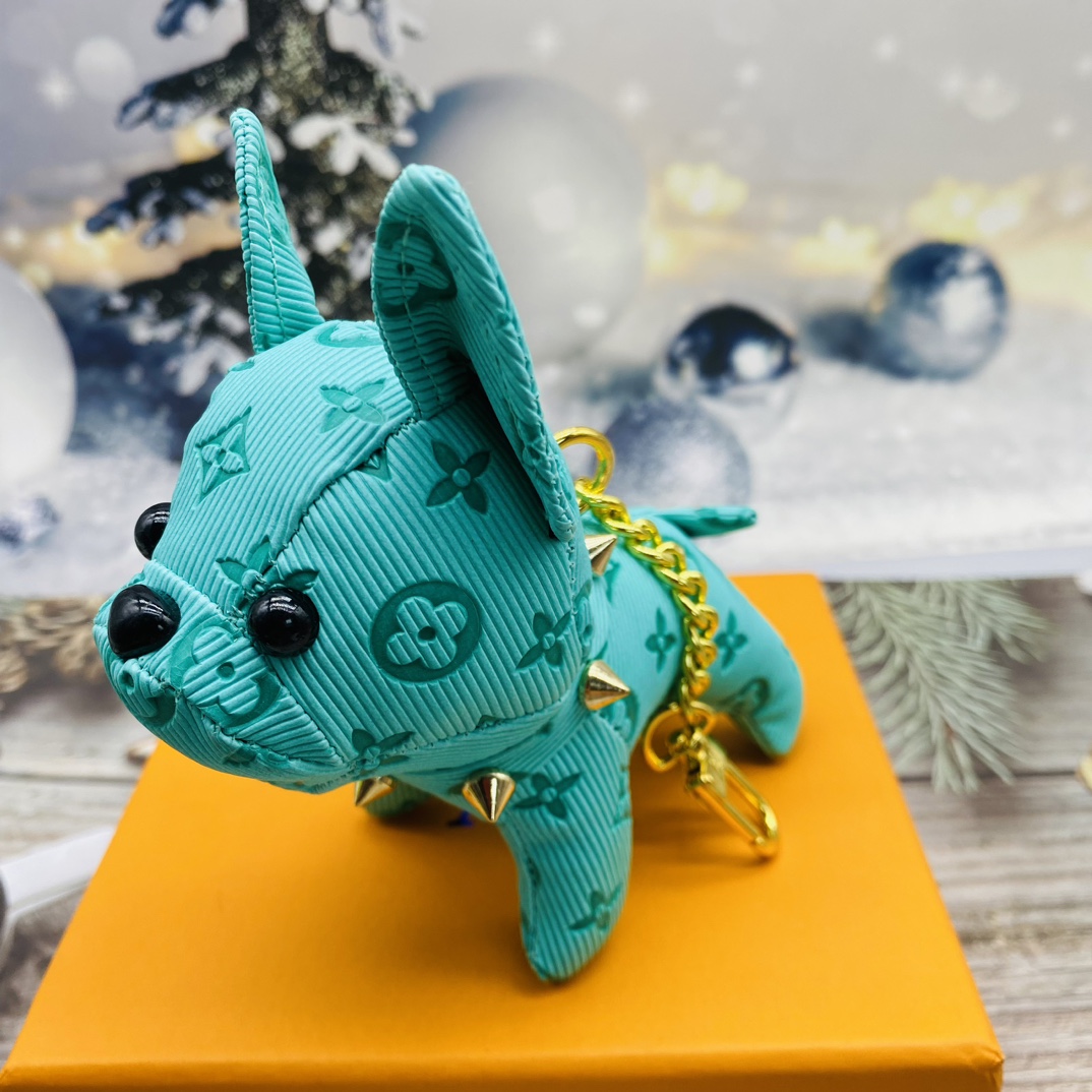 French bulldog keychain yellow color