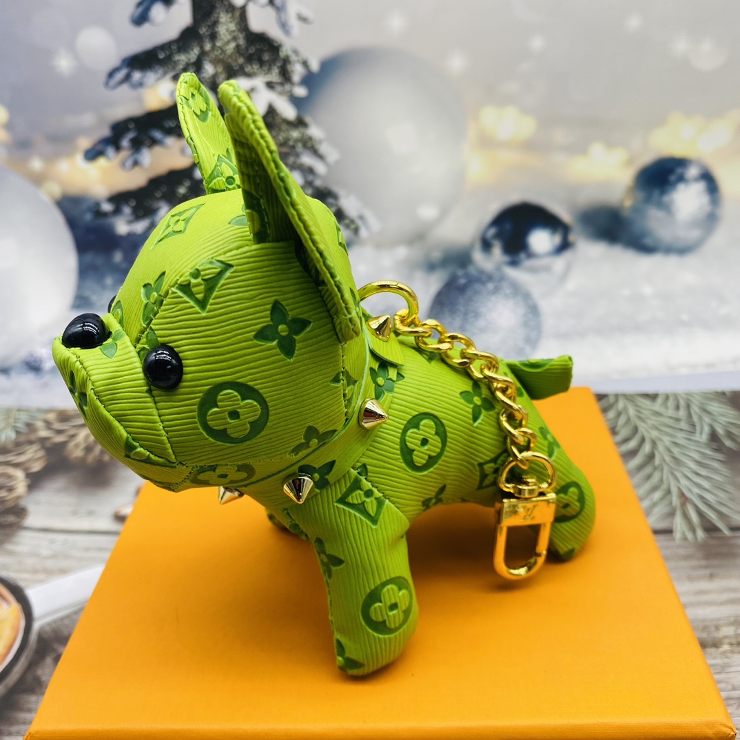 French bulldog keychain texture detail