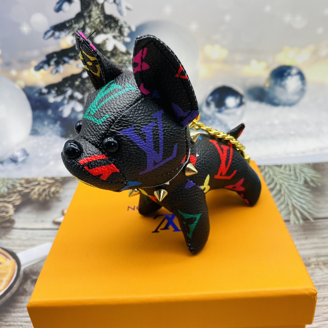 French bulldog keychain orange color