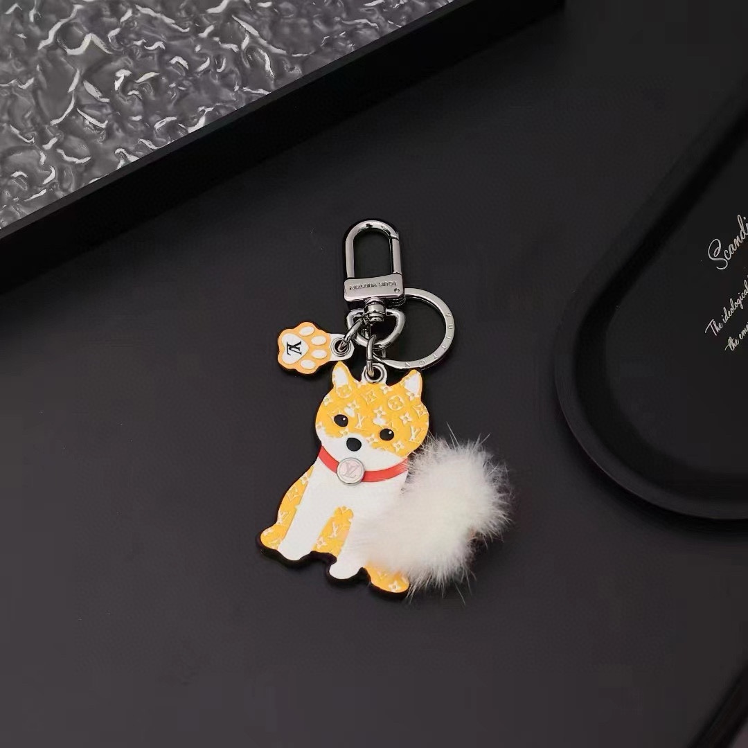 Close up of Shiba Inu puppy keychain face