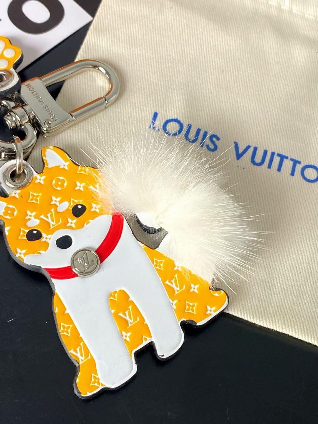 Shiba Inu keychain in hand