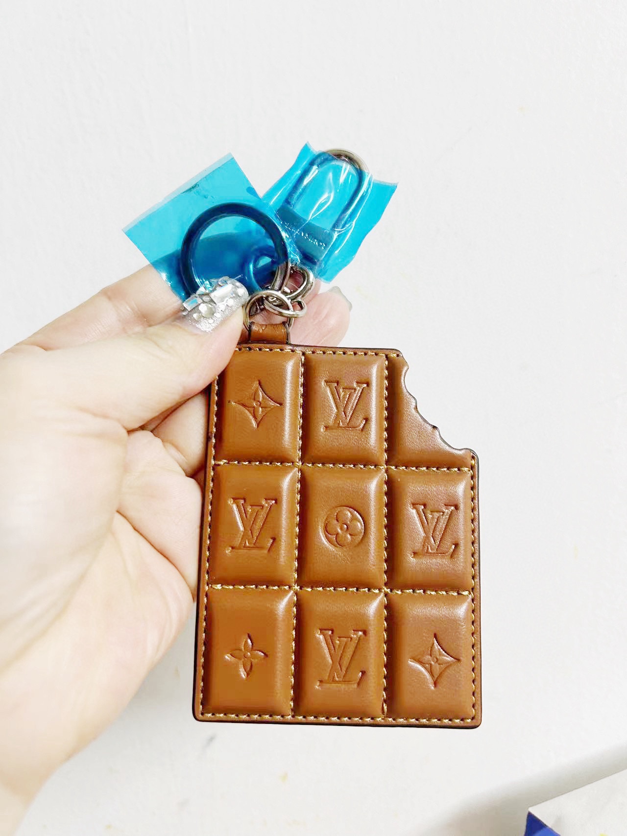 Chocolate bar keychain with keys