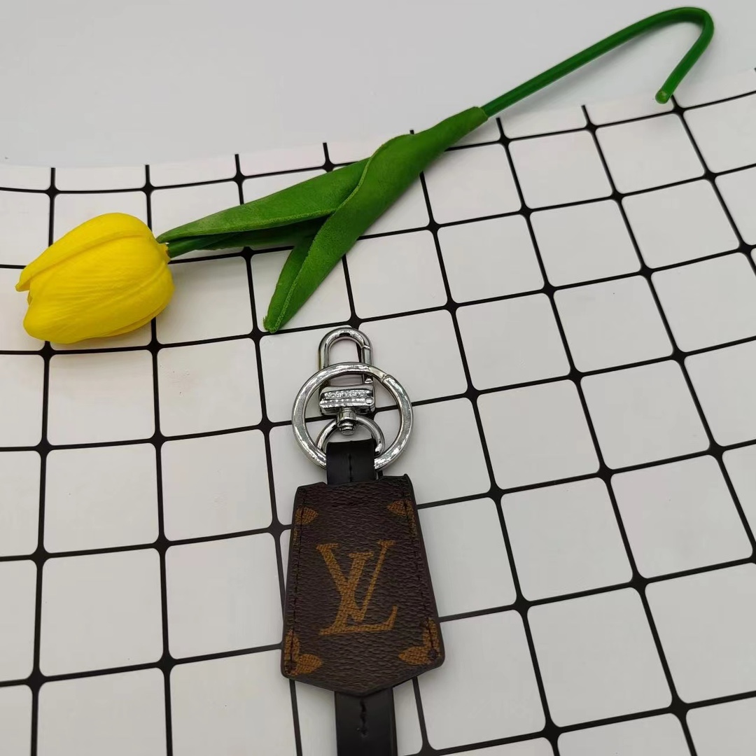 Close-up of leather keychain texture