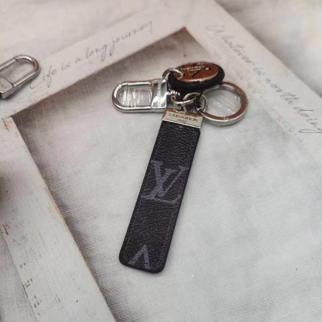 Engraved leather keychain leather texture