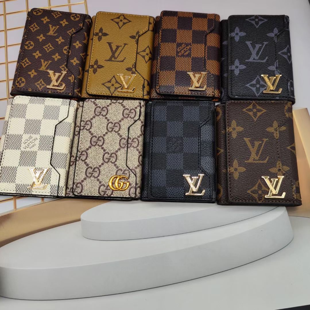 Front view of a leather card holder