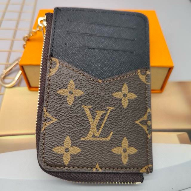 Slim leather card holder in a pocket