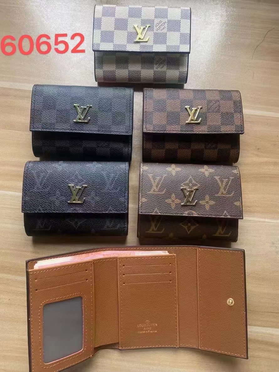 Three-Fold Leather Wallet - Open