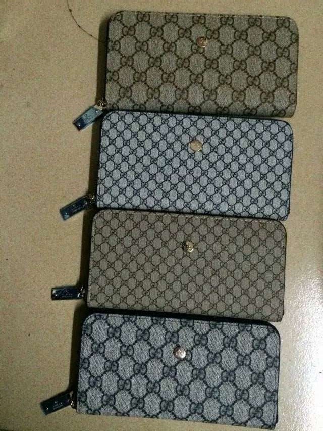 Leather wallet double g buckle