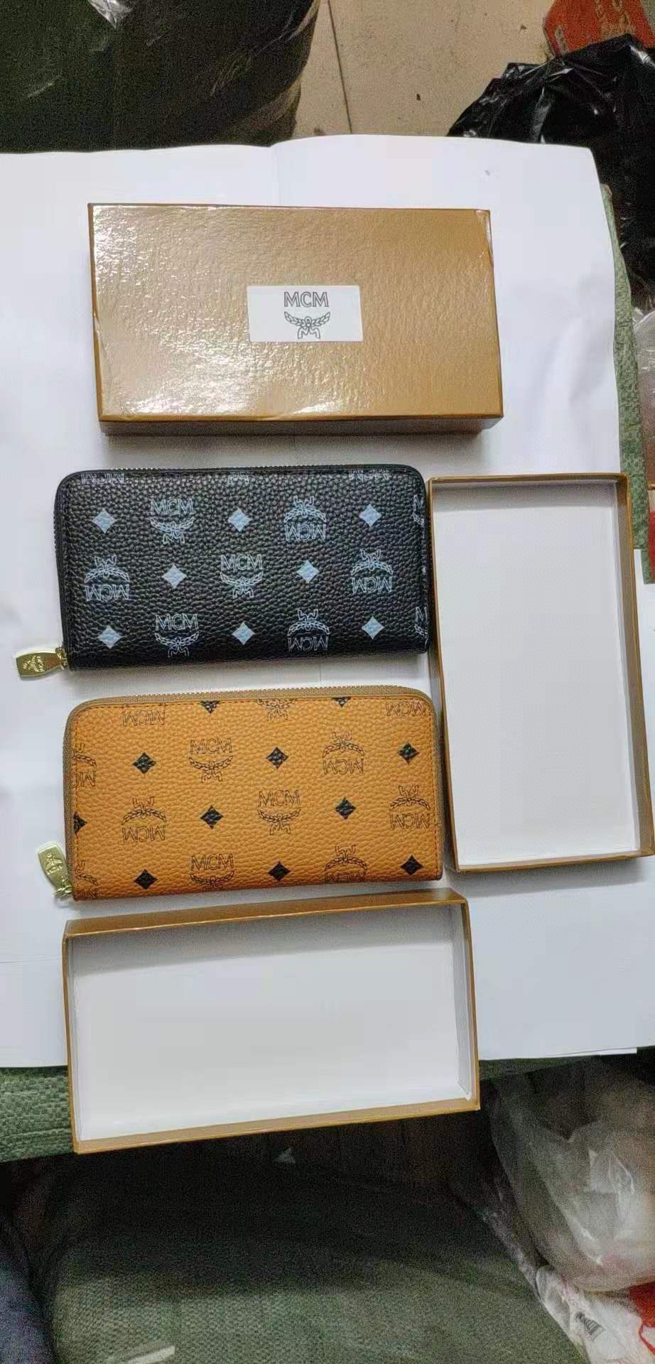 MCM leather wallet interior details