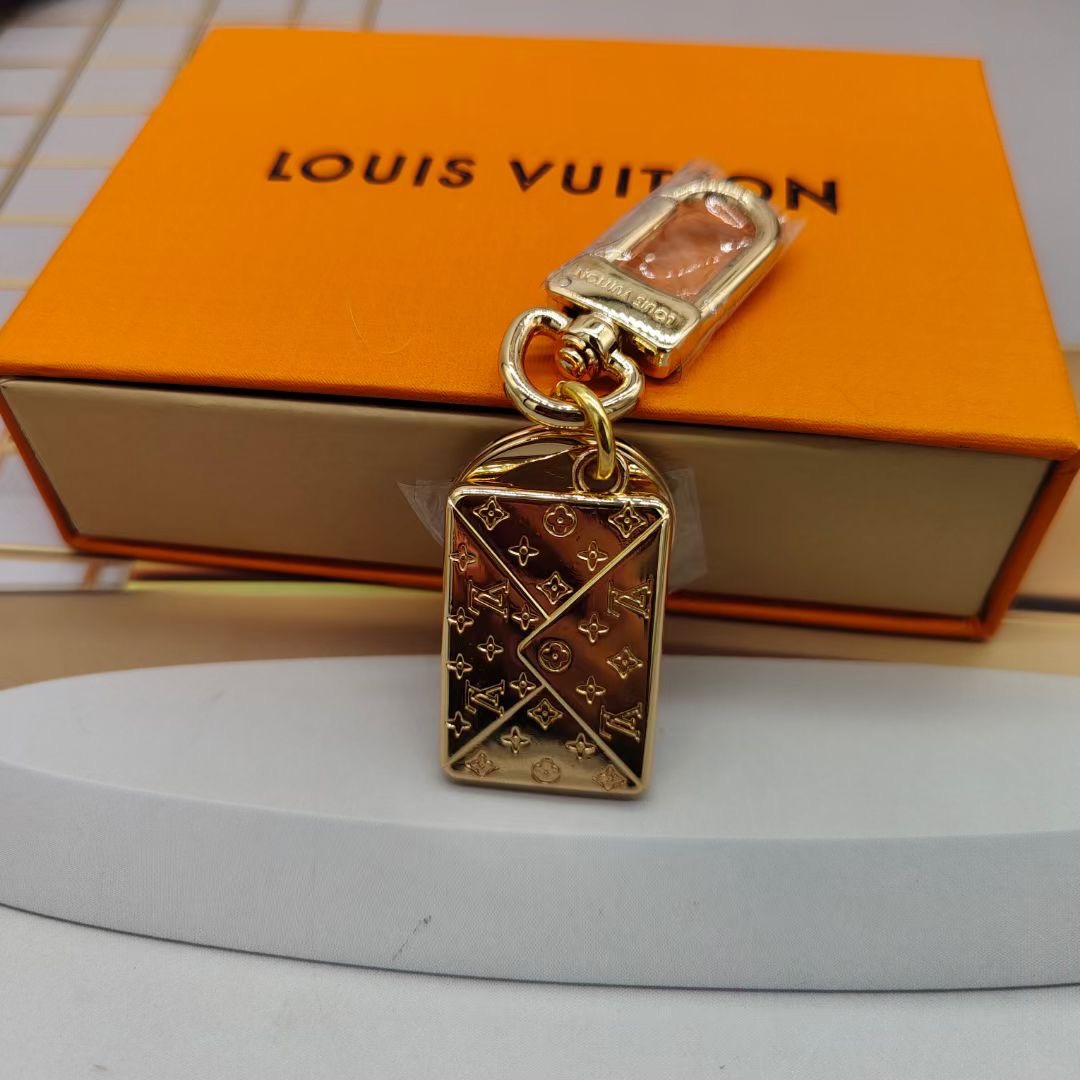 Leather braided keychain front view