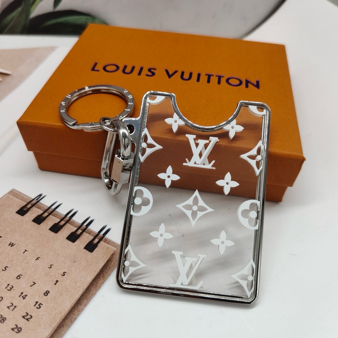 Minimalist Leather Keychain - Side View