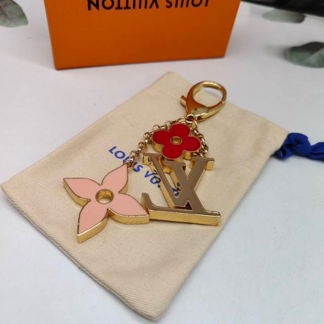 Close-up of leather and metal keychain