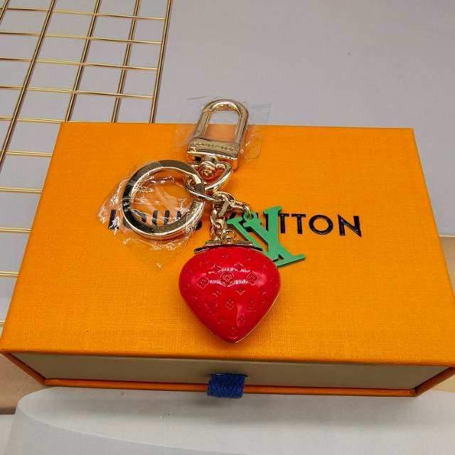 Close up leather keychain metal detail