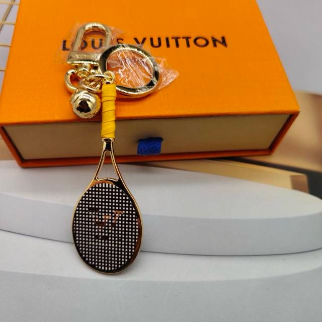 Leather key ring side view