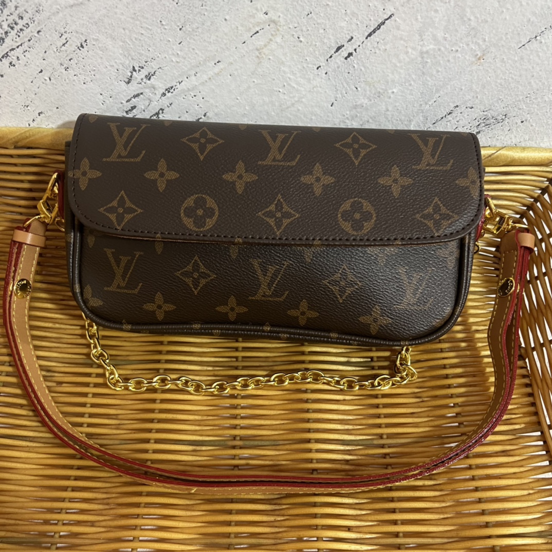 Luxury leather crossbody bag, front view