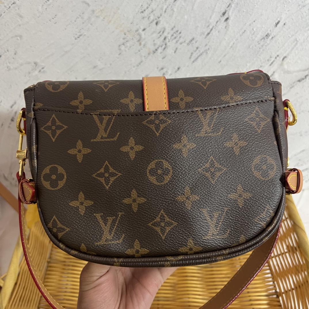 Leather crossbody bag back view