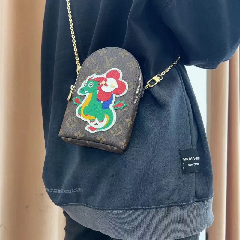Green Dragon Leather Crossbody Bag side profile