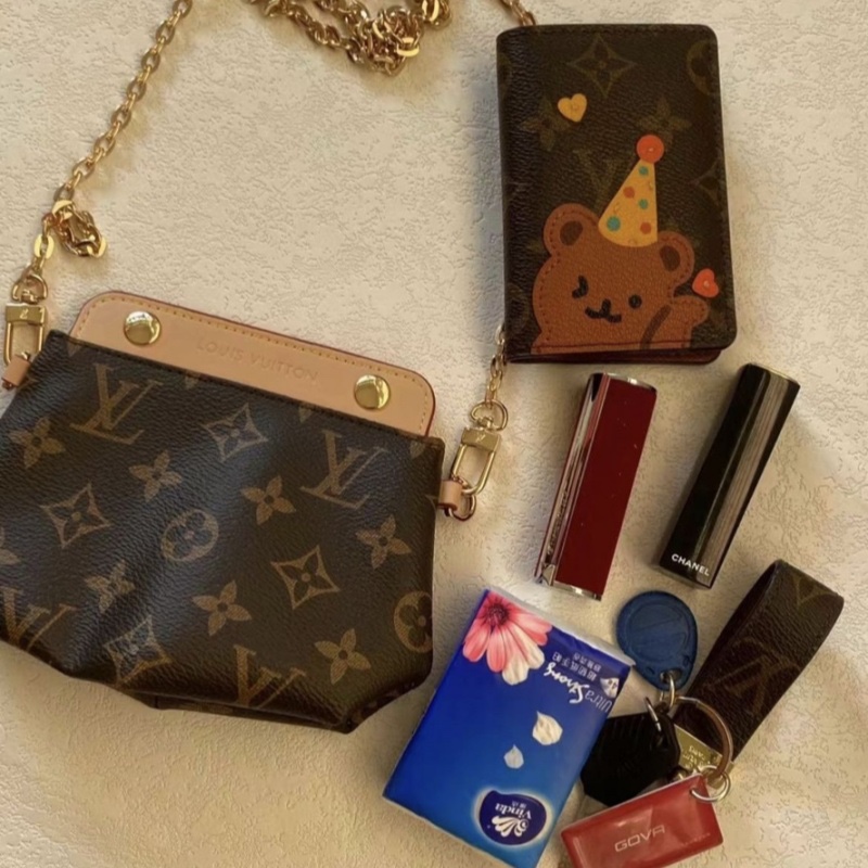 Mini leather handbag with chain strap, front view