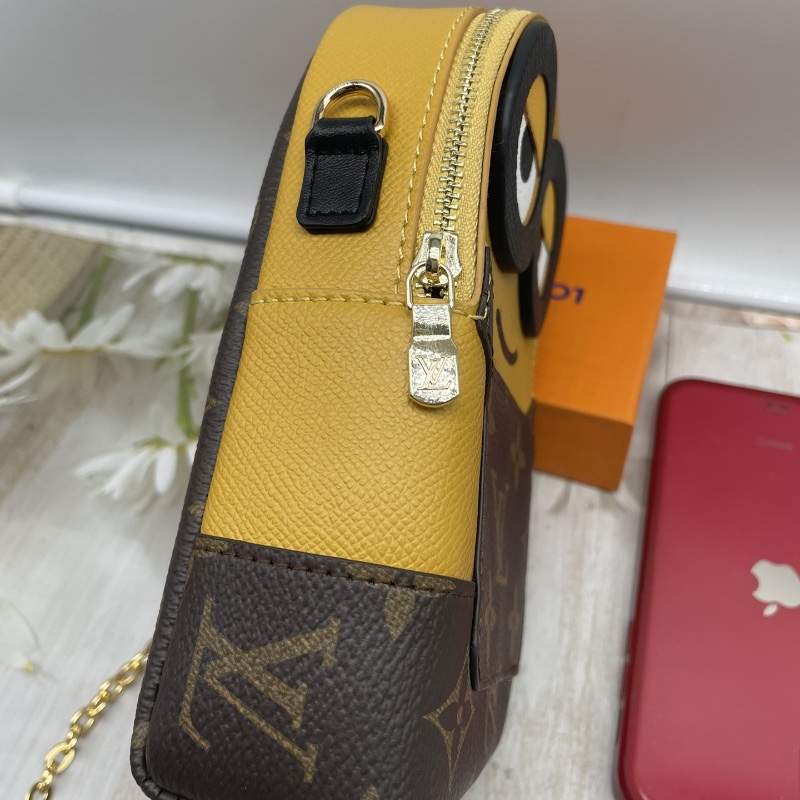 Yellow Leather Crossbody Bag side view