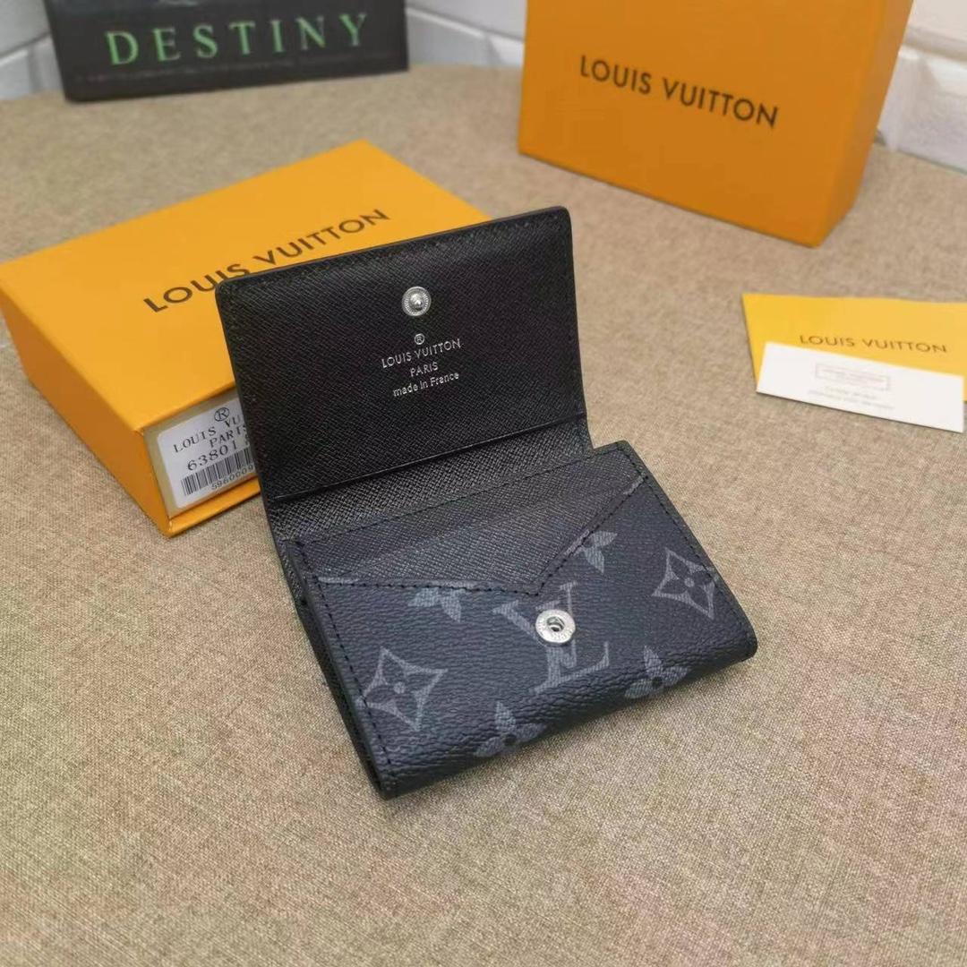 Slim leather card holder in a pocket