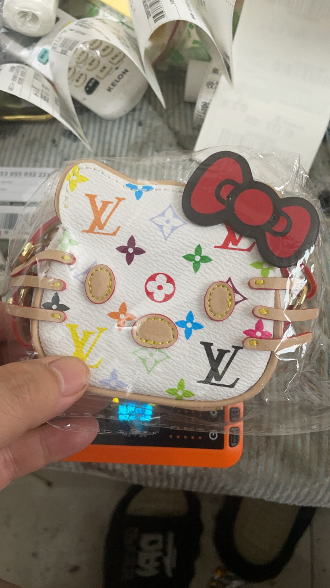 Floral KT Cat Mini Handbag - Flat Lay