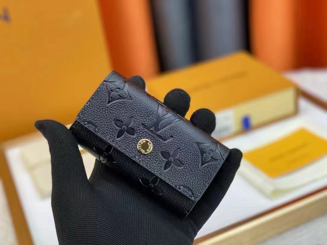 Genuine leather keychain stylish close-up