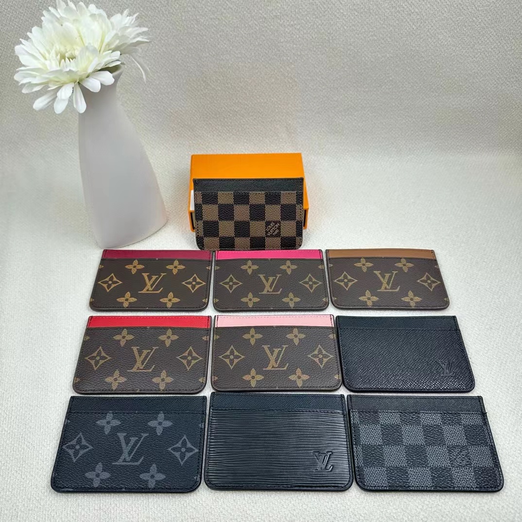 Leather card holder with box front view