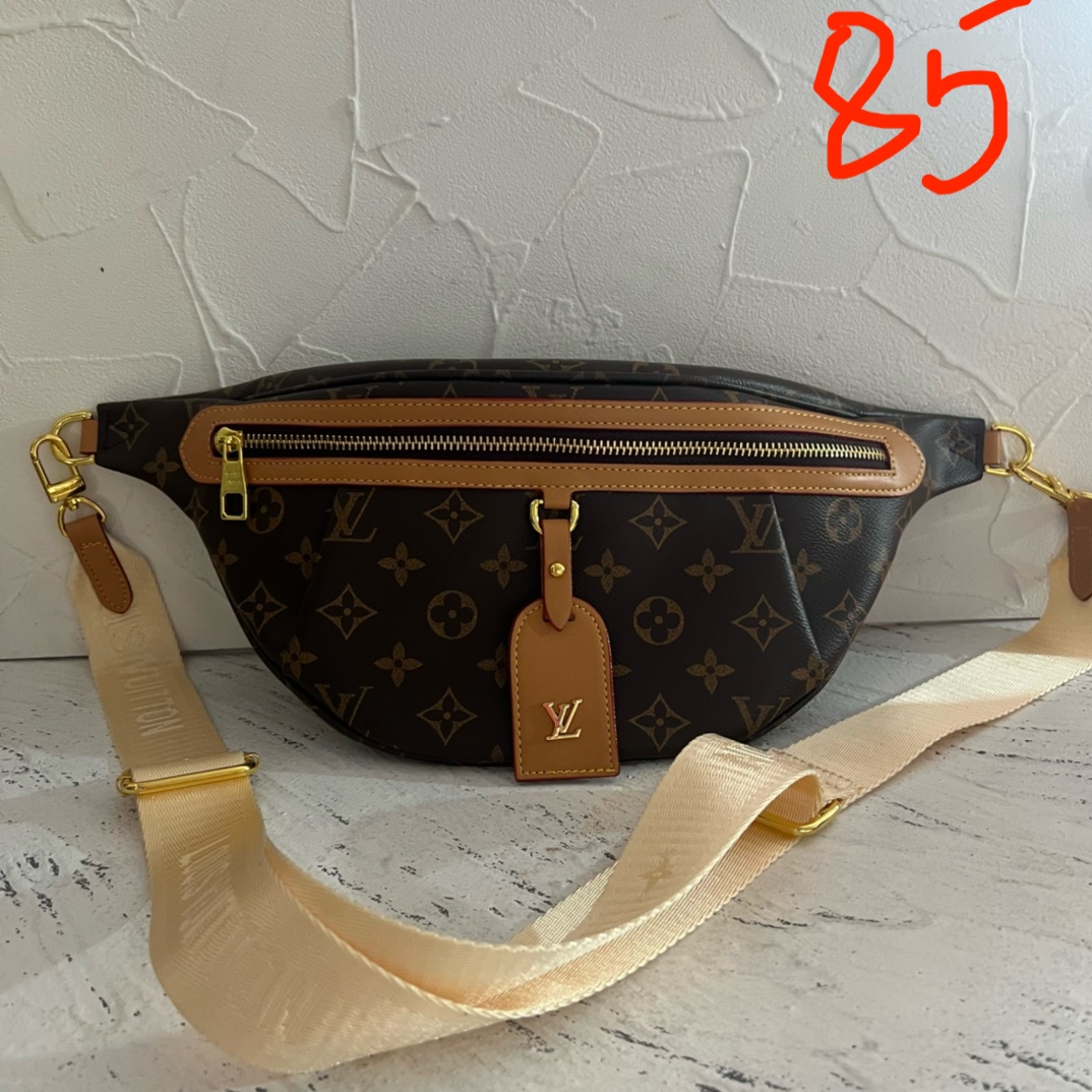 Classic leather crossbody bag front view