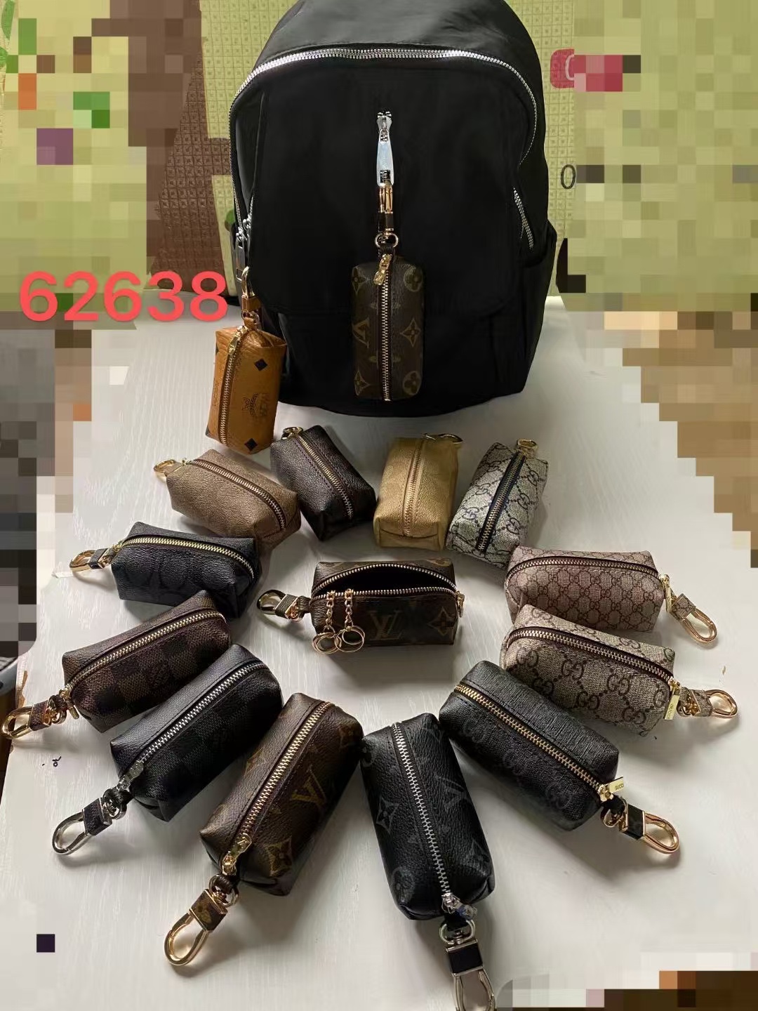 Leather keychain with keys attached