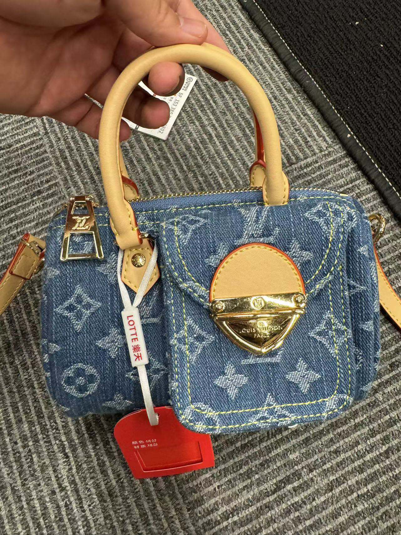Close up of a leather crossbody bag