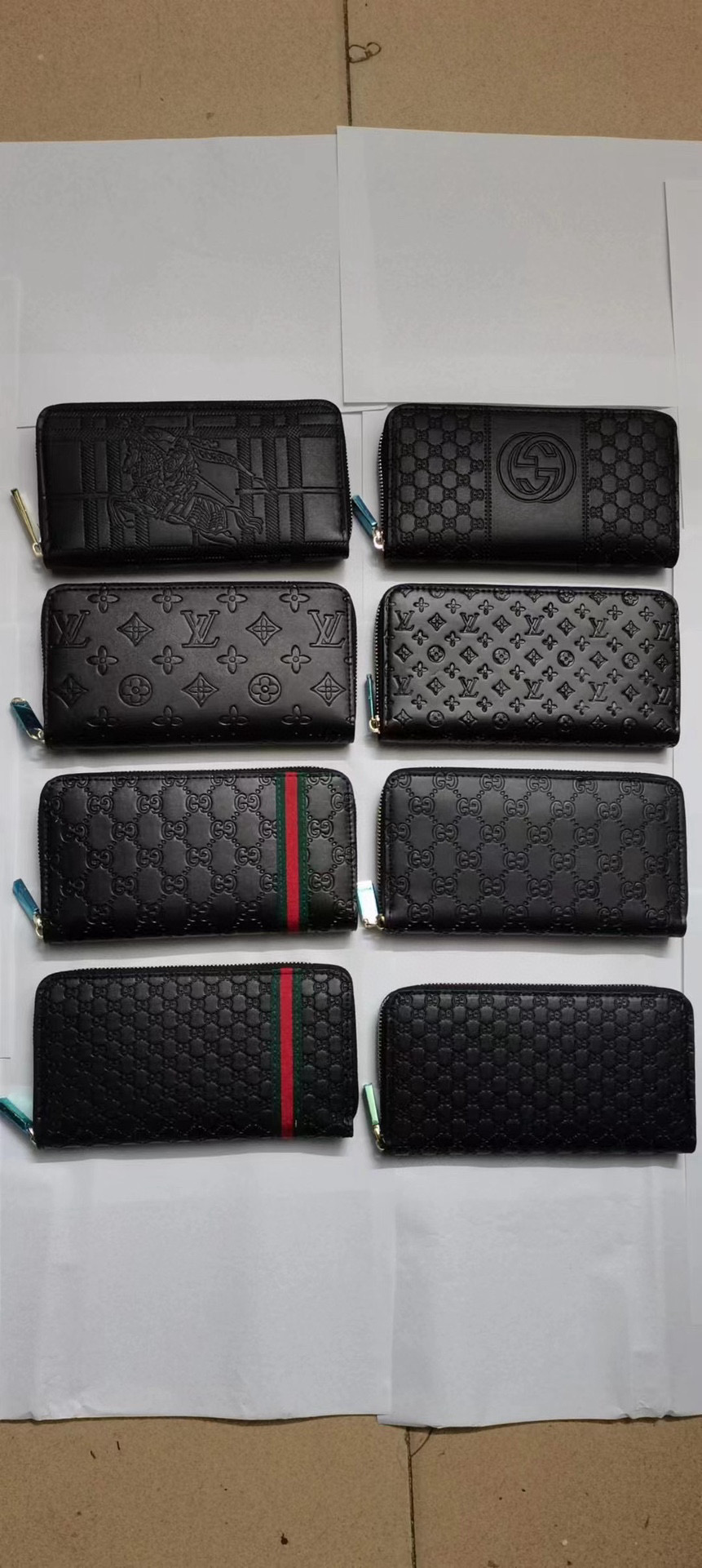 Classic leather long wallet, front view