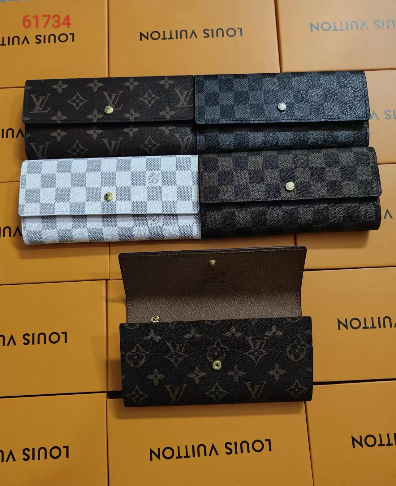 Leather zip around wallet, exterior view