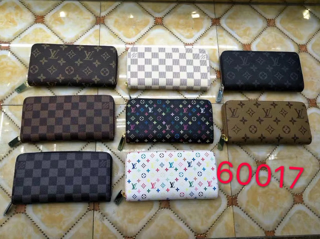 Leather long wallet angle view