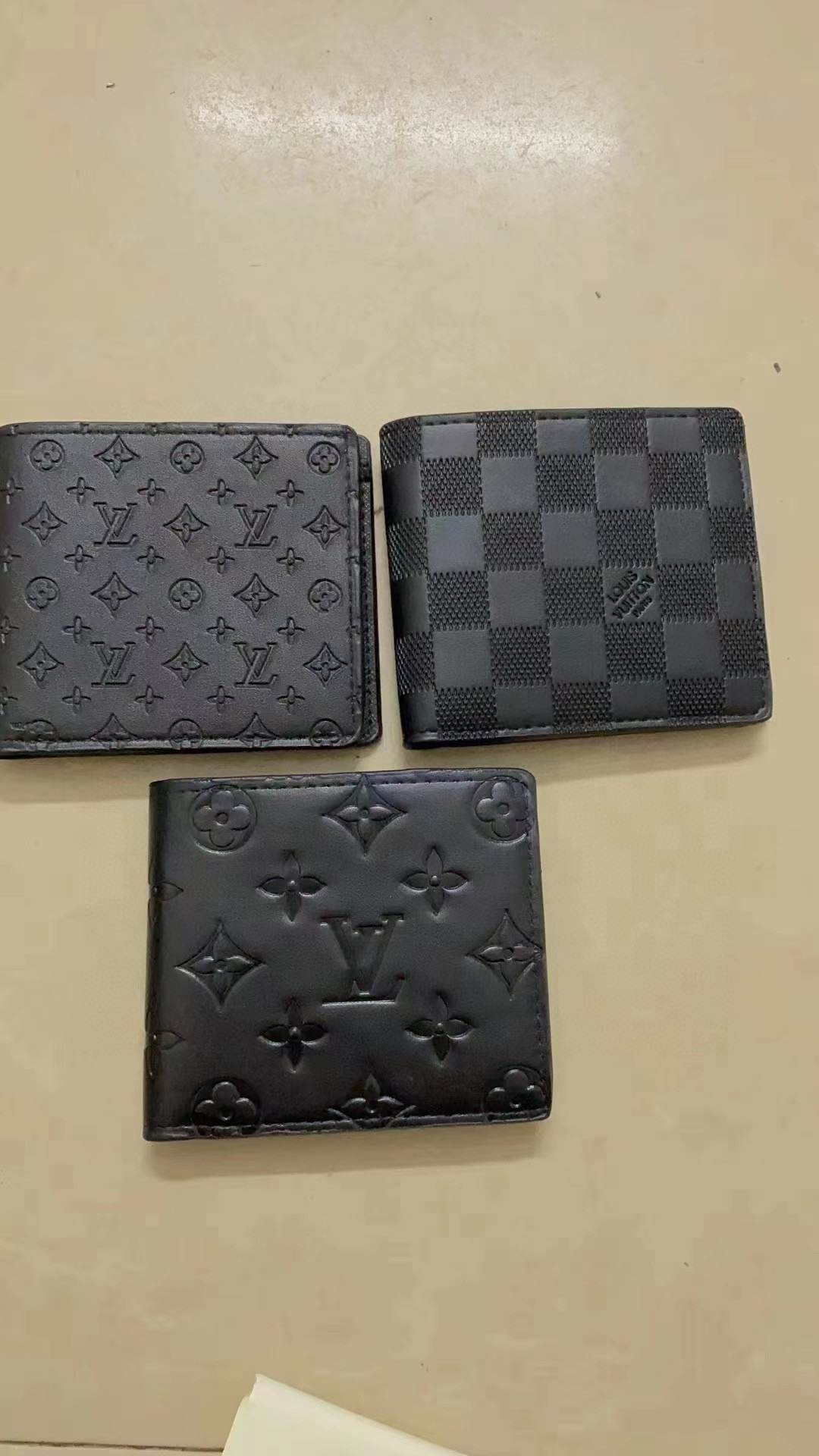 Bifold leather wallet open