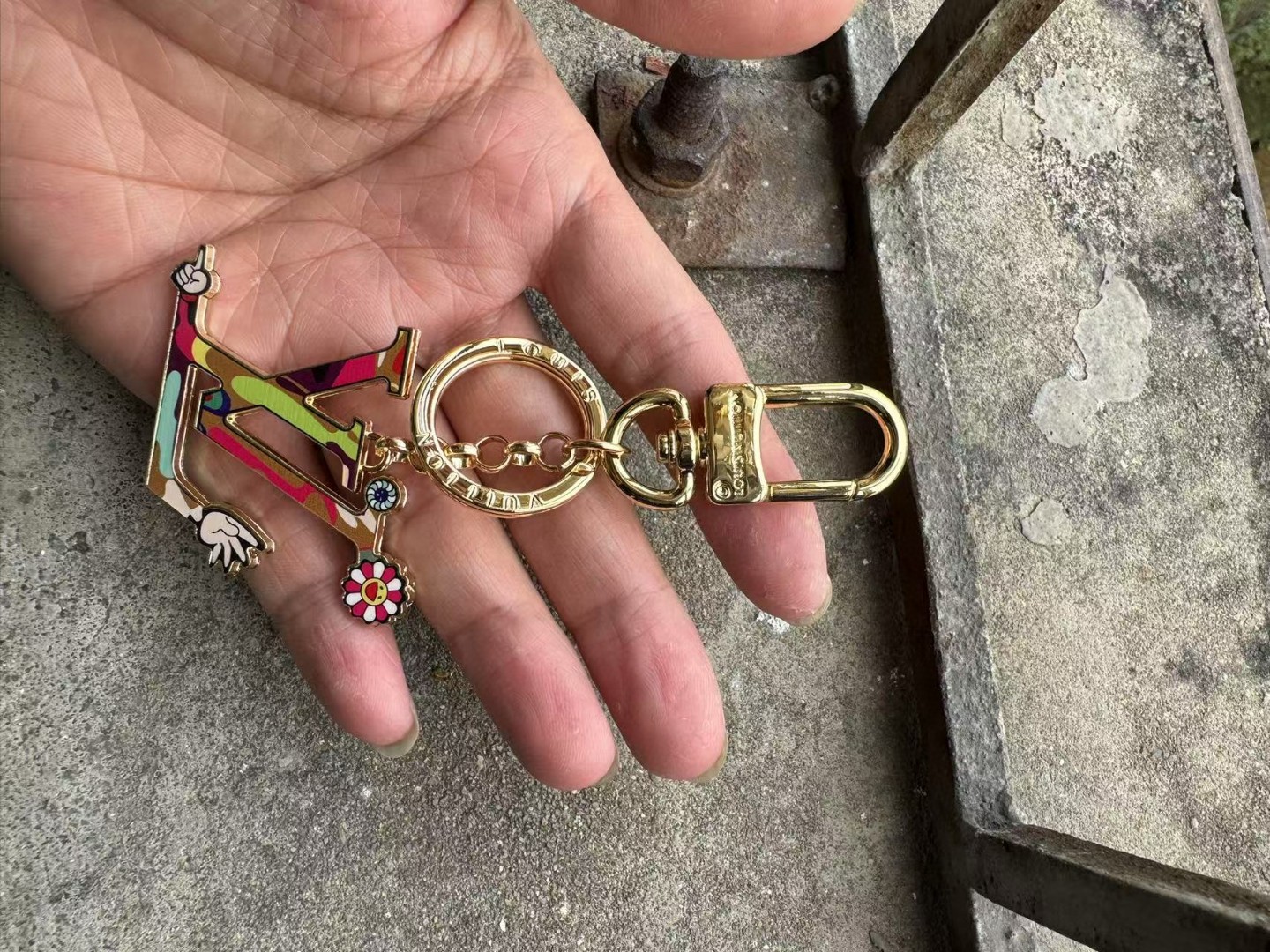 Keychain attached to keyring